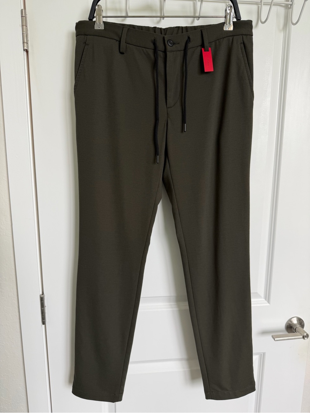 ALBERTO Jump Rip Stop Jersey Slim Fit Pants W33 L32 Olive NWT